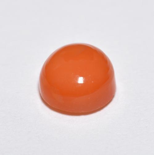 Agata naturale arancione da 1,34 ct, taglio rotondo, traslucido