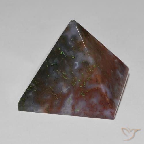 Agata Verde e Rosso naturale da 105.43 ct, Quadrato, Opaco