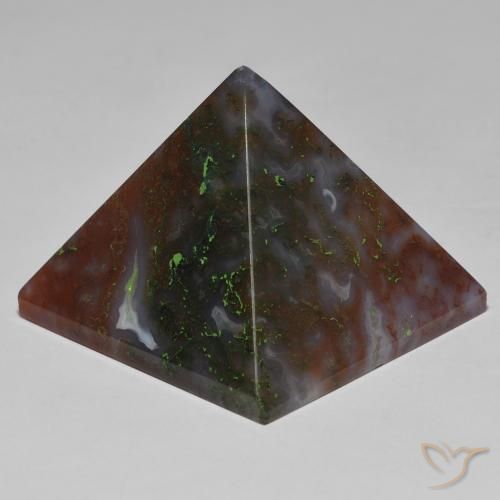 Agata Verde e Rosso naturale da 105.43 ct, Quadrato, Opaco