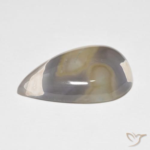 Agata Multicolore Bianco naturale da 26.97 ct, Forma a pera, Opaco
