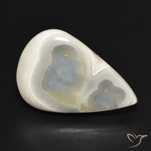 Agata Multicolore Bianco naturale da 31.41 ct, Forma a pera, Opaco