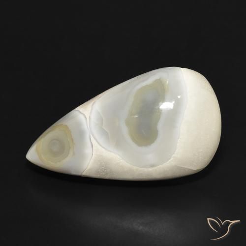 18.68ct Naturale Multicolore Bianco Agata, Forma a pera, Opaco