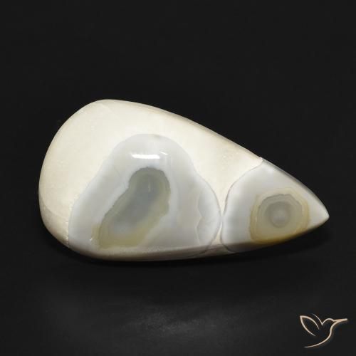 Agata Multicolore Bianco naturale da 18.68 ct, Forma a pera, Opaco