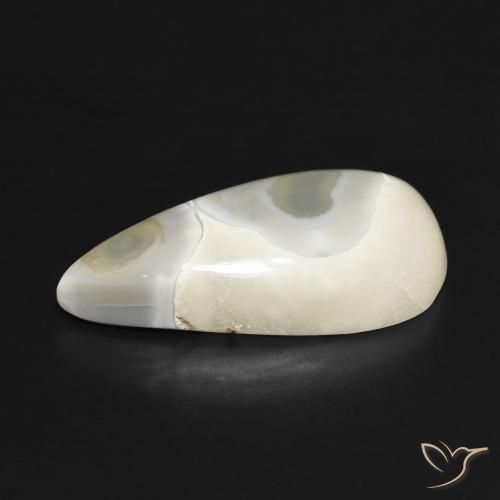 Agata Multicolore Bianco naturale da 18.68 ct, Forma a pera, Opaco