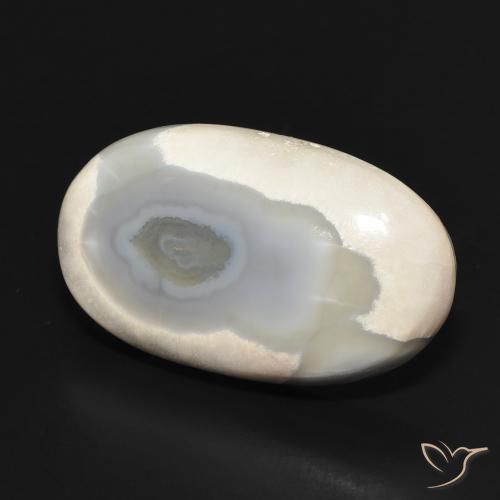 Agata Multicolore Bianco naturale da 24.26 ct, Ovale, Opaco