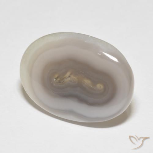 Agata White Cream naturale da 34.15 ct, Ovale, Opaco