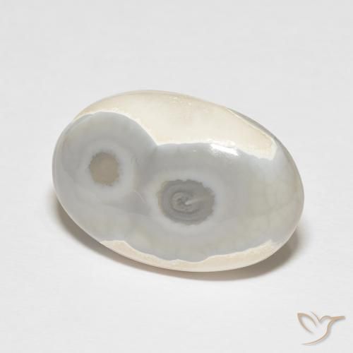 Agata Multicolore Bianco naturale da 18.84 ct, Ovale, Opaco