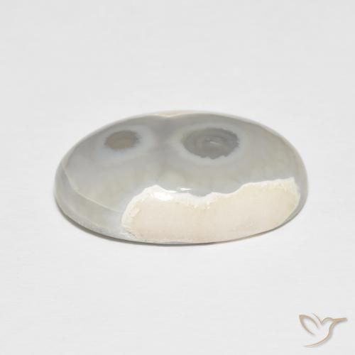 Agata Multicolore Bianco naturale da 18.84 ct, Ovale, Opaco