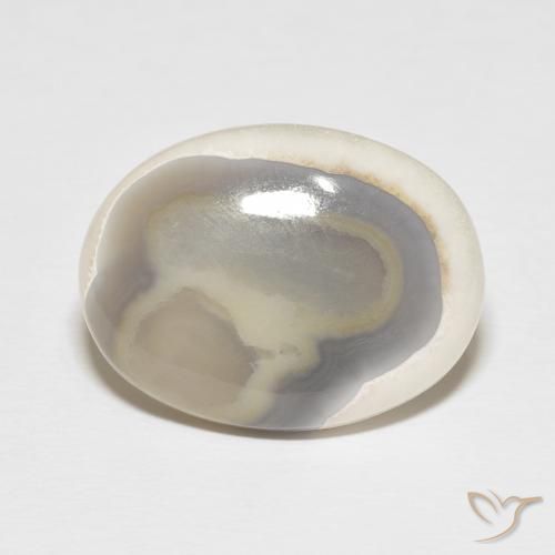 13.26ct Naturale Multicolore Bianco Agata, Ovale, Opaco