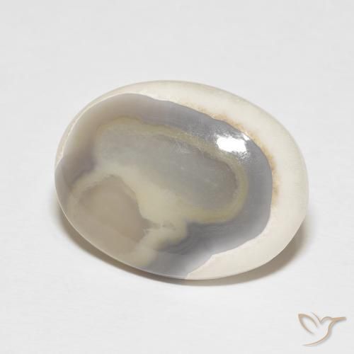 Agata Multicolore Bianco naturale da 13.26 ct, Ovale, Opaco