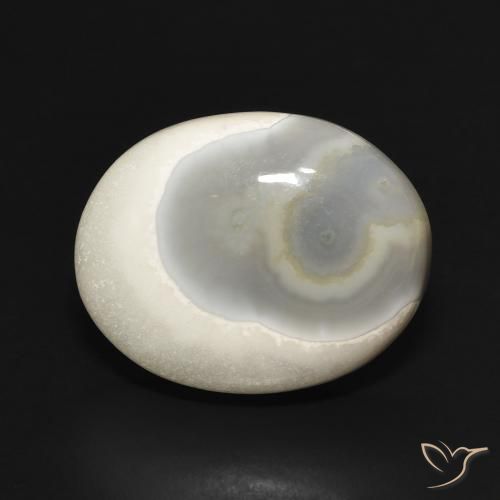 14.96ct Naturale Multicolore Bianco Agata, Ovale, Opaco