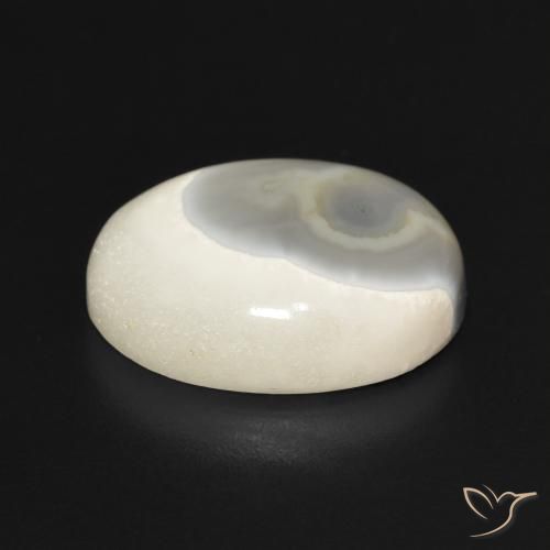 Agata Multicolore Bianco naturale da 14.96 ct, Ovale, Opaco