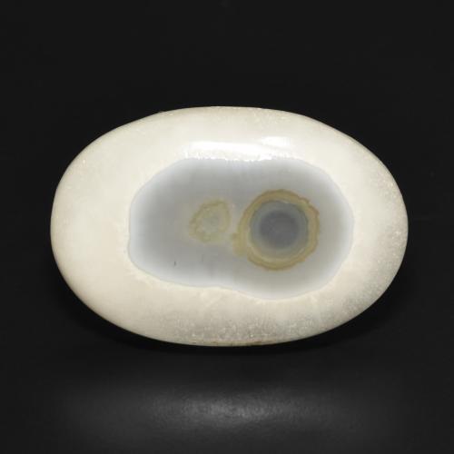 19.82ct Naturale Multicolore Bianco Agata, Ovale, Opaco