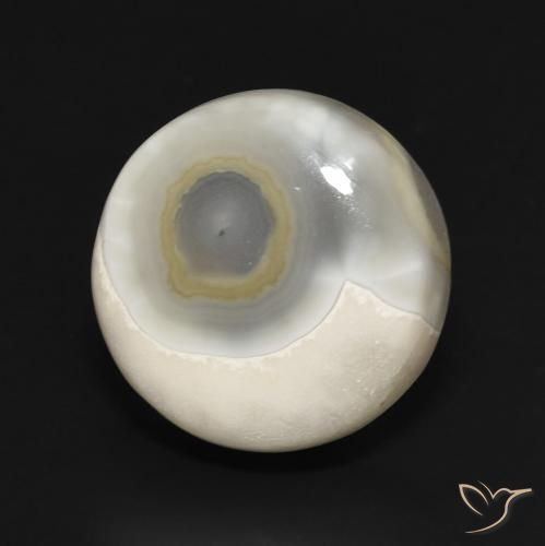 Agata Multicolore Bianco naturale da 16.75 ct, Rotondo, Opaco