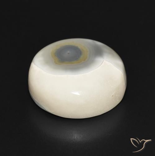 Agata Multicolore Bianco naturale da 16.75 ct, Rotondo, Opaco