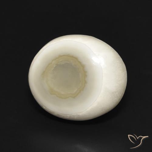 Agata Multicolore Bianco naturale da 6.02 ct, Ovale, Opaco