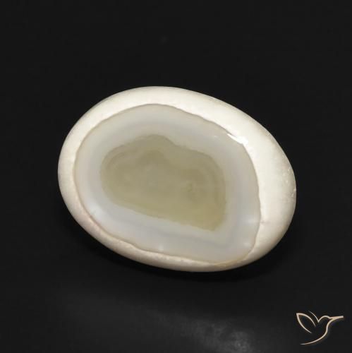 Agata Multicolore Bianco naturale da 8.72 ct, Ovale, Opaco