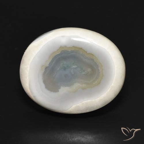 20.05ct Naturale Multicolore Bianco Agata, Ovale, Opaco