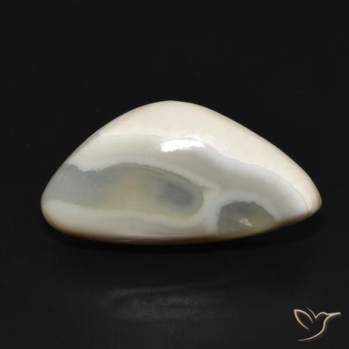 15.91ct Naturale Bianco Agata, Taglio a fantasia, Opaco