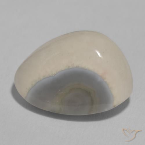 Agata White Cream naturale da 11.22 ct, Taglio a fantasia, Opaco
