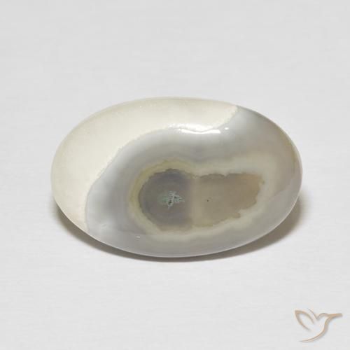 11.57ct Naturale White Cream Agata, Ovale, Opaco