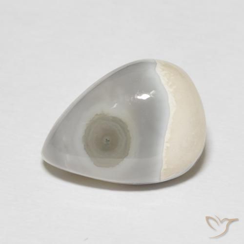 8.53ct Naturale Bianco caldo Agata, Forma a pera, Opaco