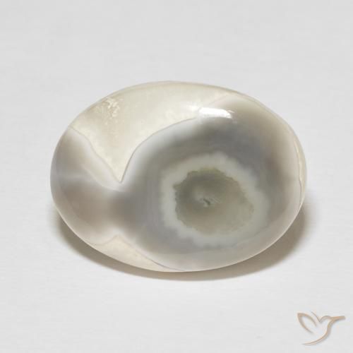 14.26ct Naturale Bianco Agata, Ovale, Opaco