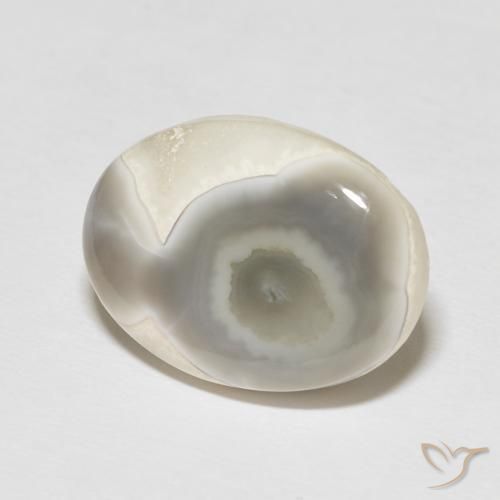 Agata Bianco naturale da 14.26 ct, Ovale, Opaco