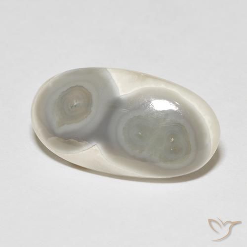 Agata Bianco crema naturale da 16.39 ct, Ovale, Opaco