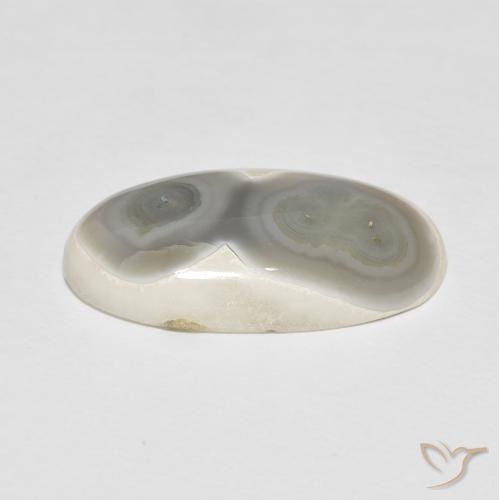 Agata Bianco crema naturale da 16.39 ct, Ovale, Opaco