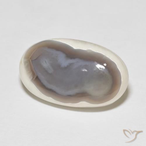 Agata Multicolore Bianco naturale da 22.38 ct, Ovale, Opaco