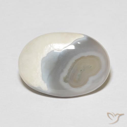 8.92ct Naturale Multicolore Bianco Agata, Ovale, Opaco