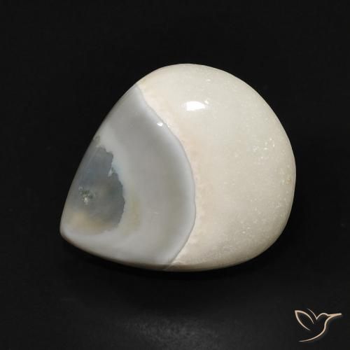 7.58ct Naturale Bianco Agata, Forma a pera, Opaco
