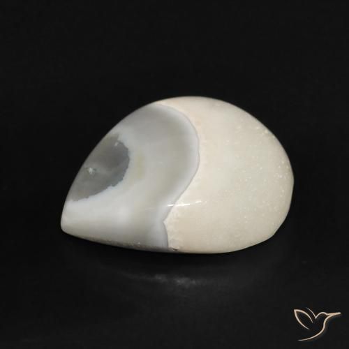 Agata Bianco naturale da 7.58 ct, Forma a pera, Opaco