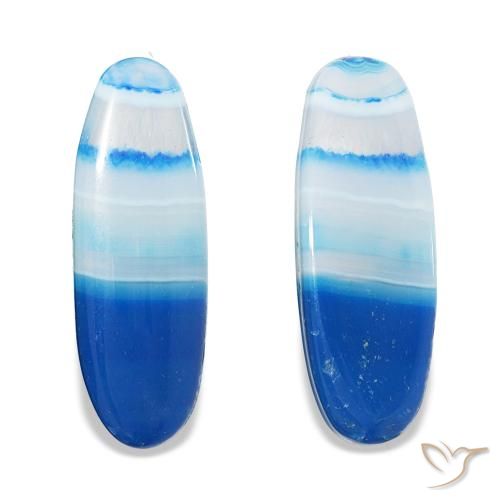Gemme di Agata Multicolore Blu naturale da 31.70 ct, Taglio ovale, Trasparente