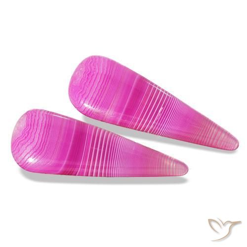 Gemme di Agata Multicolore naturale da 24.65 ct, Forma a pera, Traslucido