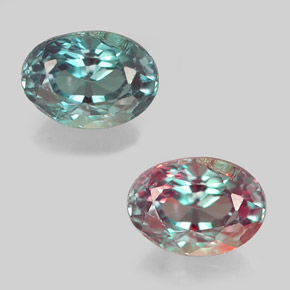Alessandrite naturale multicolore da 0,45 ct, taglio ovale, VS