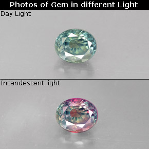 Alessandrite naturale multicolore da 0,36 ct, taglio ovale, VVS-VS