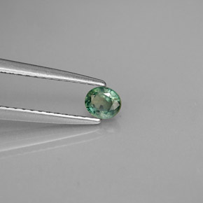 Alessandrite Verde / Rosso naturale da 0.25 ct, Taglio ovale, VVS-VS