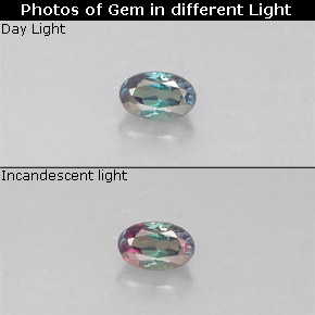 Alessandrite naturale multicolore da 0,12 ct, taglio ovale, VS
