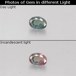Alessandrite naturale multicolore da 0,10 ct, taglio ovale, VS