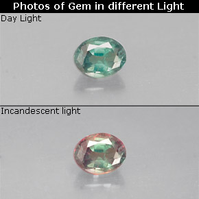 Alessandrite naturale multicolore da 0,15 ct, taglio ovale, VS
