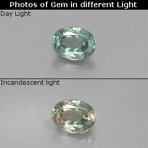 Alessandrite naturale multicolore da 0,15 ct, taglio ovale, VS
