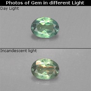 Alessandrite naturale multicolore da 0,14 ct, taglio ovale, VS