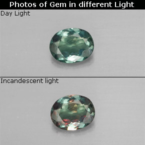 Alessandrite Verde / Rosso naturale da 0.29 ct, Taglio ovale, VS