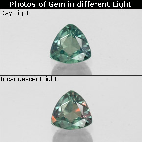 Alessandrite naturale multicolore da 0,15 ct, trillion, VS