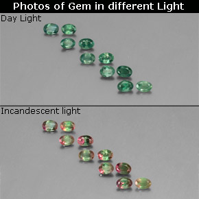 Gemme di Alessandrite Verde / Rosso naturale da  ct, Taglio ovale, VS