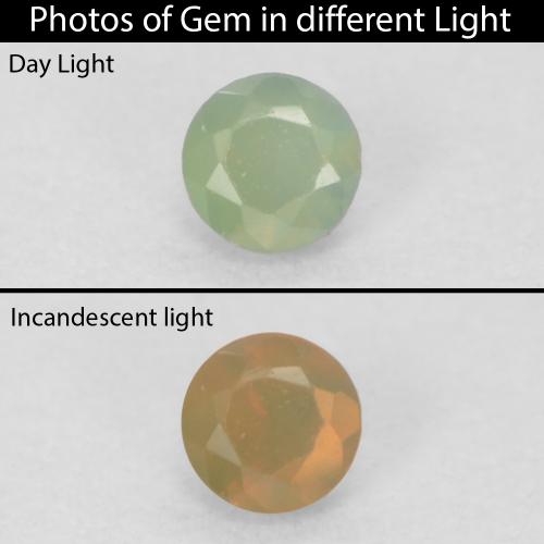 Alessandrite naturale verde da 0,06 ct, taglio rotondo, VVS