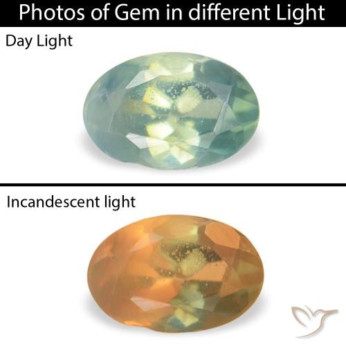 0.08ct Naturale Verde freddo Alessandrite, Ovale, VVS-VS
