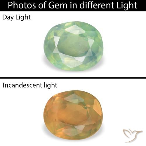 0.11ct Naturale Menta verde Alessandrite, Ovale, VVS-VS
